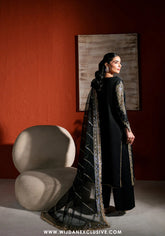 Neeshay Stitched Raw Silk Collection - 2025 RS-03 BLACK